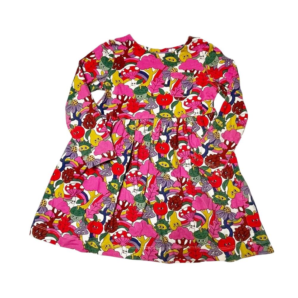 Mini Boden Fall Harvest Rainbow Print Dress Size 3/4